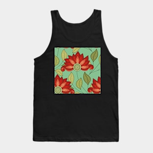 Spring Pattern with Floral Motifs Tank Top